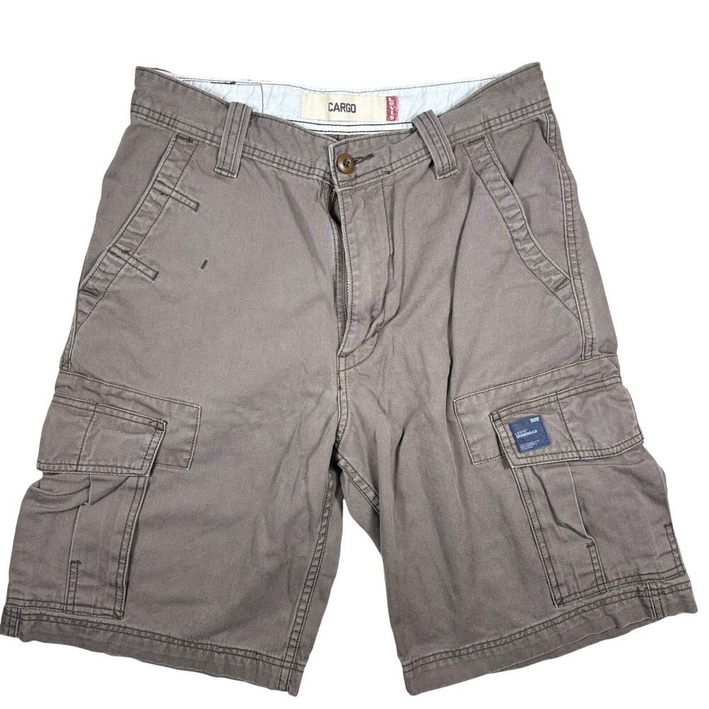 Vintage Levi's Baggy Cargo Shorts Mens 30 Brown Khaki Workwear Y2K Utility 00s